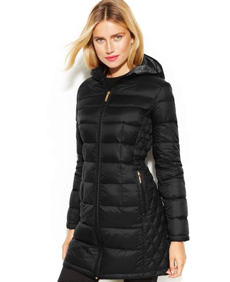 michael kors belted puffer|michael kors puffer coat packable.